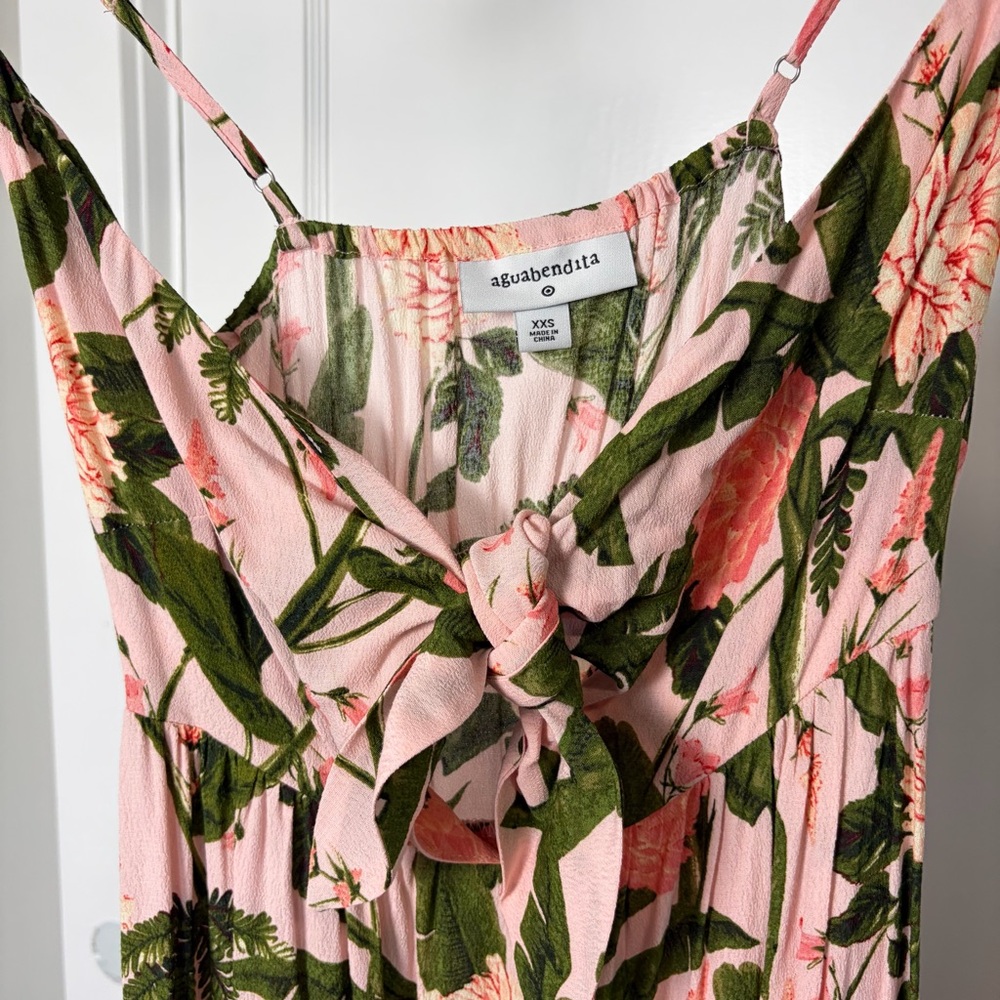 Agua Bendita x Target Peony Botanical Print‎ Tie-Front Midi Dress - Picture 3 of 11